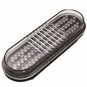 6" OVAL, LED CLEAR LENS TAIL LAMP, 60 RED DIODES (GROM. MNT)