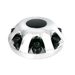 17" AXLE COVER SET, FRONT, ABS CHROME, CHEVY / GMC 2011 & UP, W / BLK LUGS