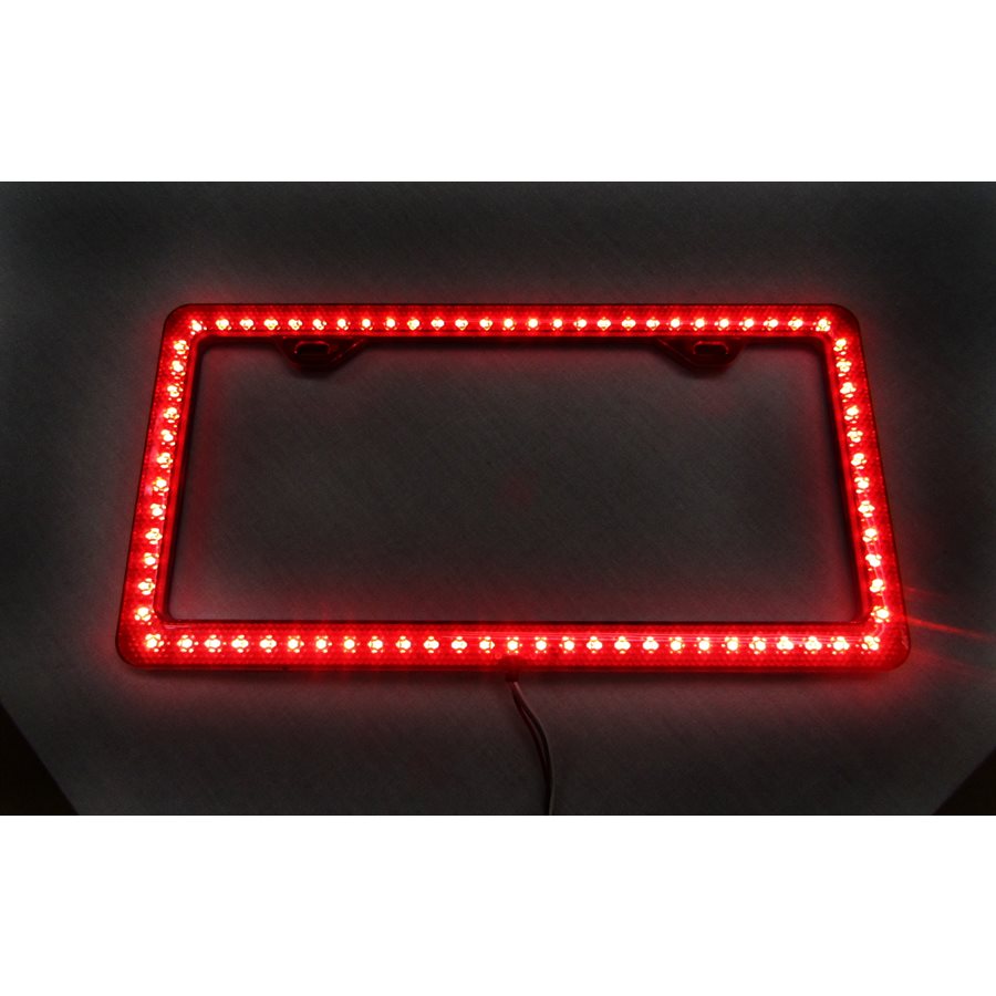 LED / CHROME LICENSE PLATE FRAME RED