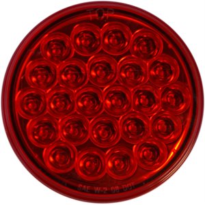 LED STOP / TAIL / INDICATOR- STROBE, 4" ROUND- RED