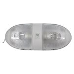 INCANDESCENT RV INTERIOR WHITE PANCAKE LIGHT, DOUBLE DOME