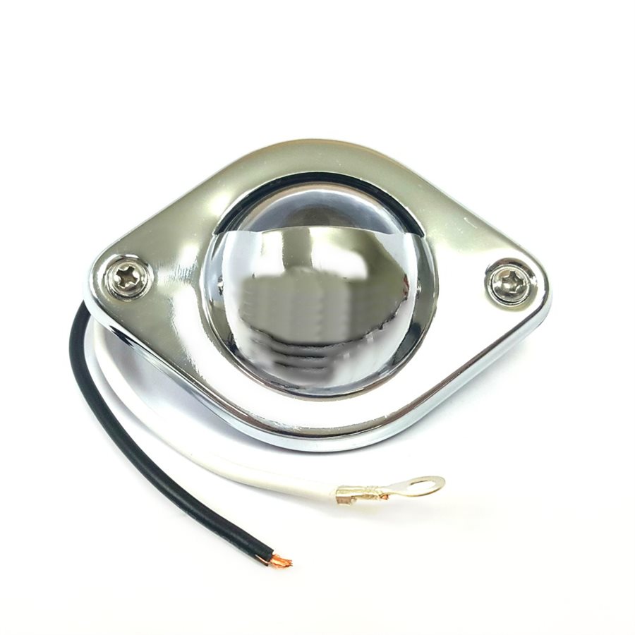 LED LICENSE PLATE LIGHT, CLEAR LENS, STAINLESS STEEL, 2 BARE WIRE