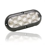 UTILITY LIGHT, 6" OVAL, 10 DIODE, WHITE, CLEAR LENS, SURFACE MOUNT, BARE WIRE