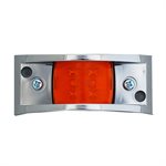 MARKER / CLEARANCE LIGHT, AMBER, 6 LED, W / CHROME BRUSH GUARD