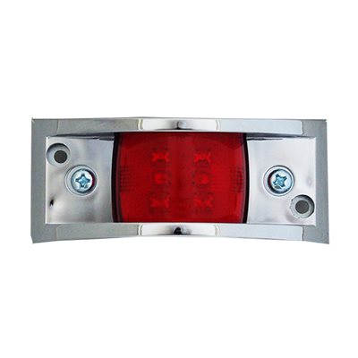 MARKER / CLEARANCE LIGHT, RED, 6 LED, W / CHROME BRUSH GUARD MARKER / CLEARANCE LIGHT, RED, 6 LED, W / CHROME BRUSH GUARD