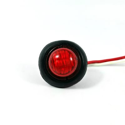 3 / 4" LED MARKER / CLEARANCE, RED LENS 0.18 MALE BULLET ENDS, W / GROMMET 3 / 4" LED MARKER / CLEARANCE, RED LENS 0.18 MALE BULLET ENDS, W / GROMMET