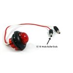3 / 4" LED MARKER / CLEARANCE, RED LENS 0.18 MALE BULLET ENDS, W / GROMMET