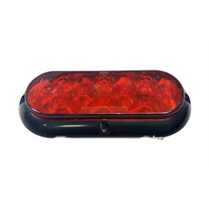 6" OVAL, STOP / TAIL / INDICATOR LAMP RED, 10 DIODE (SURFACE MNT)