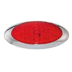 STOP / TAIL / INDICATOR LIGHT, RED, W / CHROME BEZEL 