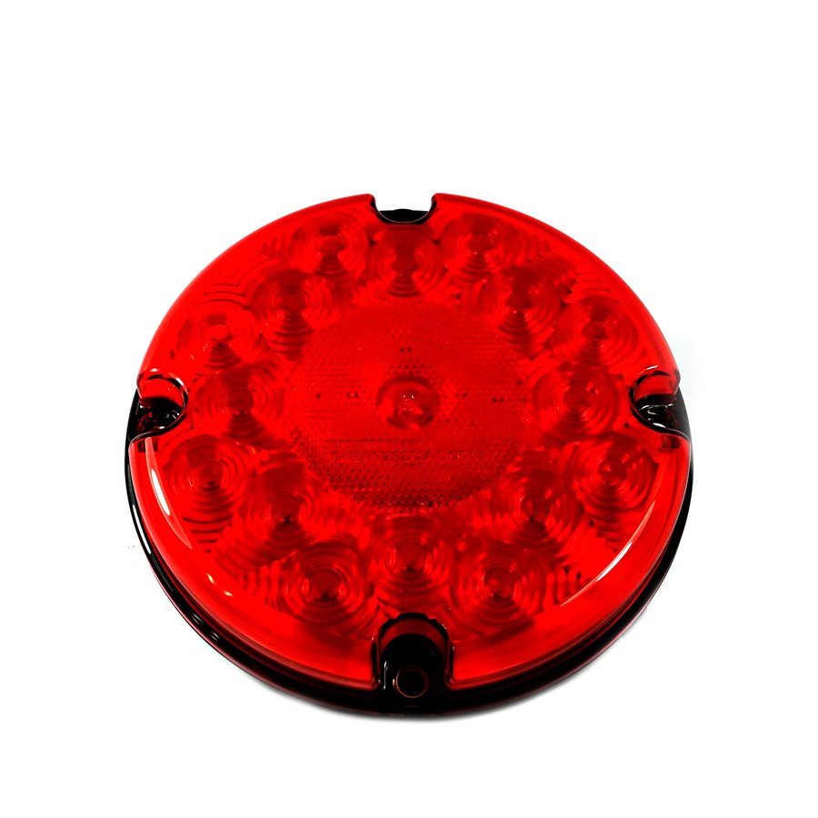 STOP / TAIL / INDICATOR & MARKER LIGHT, ROUND W / REFLECTOR, 17 LEDS RED