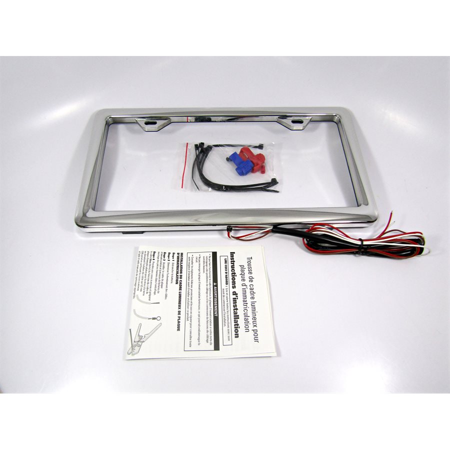 LED / CHROME LICENSE PLATE FRAME AMBER