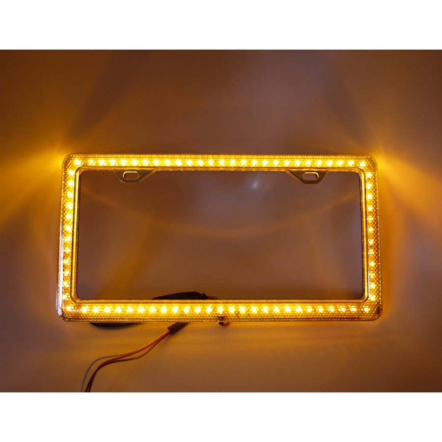 LED / CHROME LICENSE PLATE FRAME AMBER