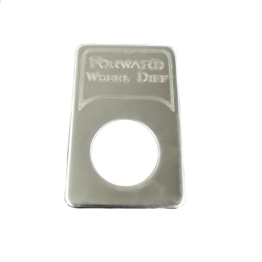 KENWORTH SWITCH PLATE, INDICATOR LIGHT, FORWARD WHEEL DIFFERENTIAL