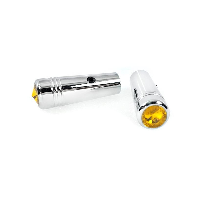 TOGGLE SWITCH EXTENDER, KW SHORT 1.90", W / AMBER JEWEL TOP